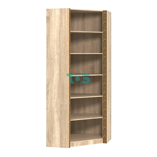 Торговый угловой стеллаж с декором и шестью полками СБА-5-4В