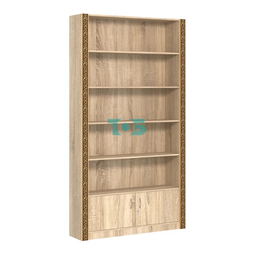 Торговый декорированный стеллаж с накопителем №СБА-1-1ВД-300