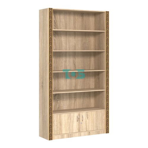 Торговый большой стеллаж с накопителем и декором №СБА-1-1ВД-400