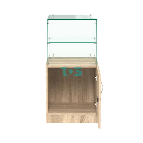 Стеклянный квадратный прилавок с декором №СПБА-10