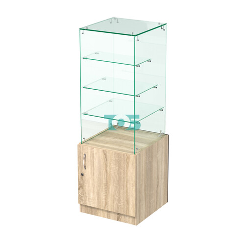 Стеклянный прилавок с декором и крепежами №СПБА-206