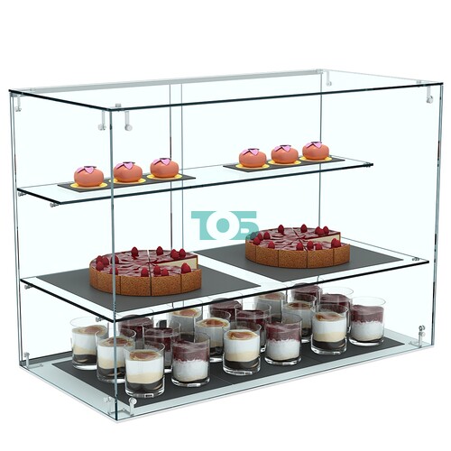 Настольная мини-витрина из стекла с двумя полками №2-900