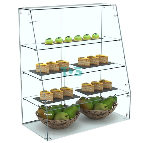 Настольная высокая мини-витрина из стекла с наклонным фасадом №15-900