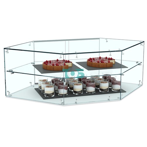 Настольная мини-витрина внешнего угла из стекла №14-1