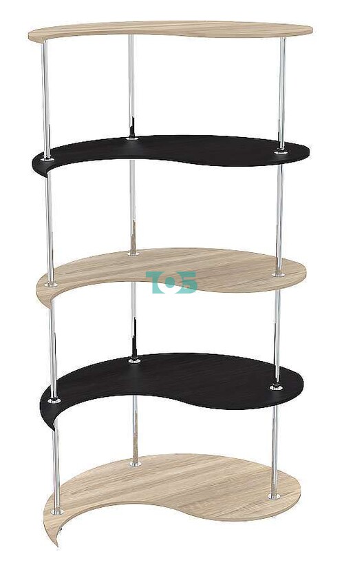 Торговый обзорный хромированный стеллаж ИНЬ-ЯН №2