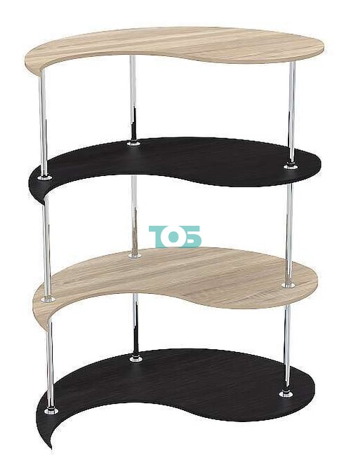 Торговый секторный хромированный стеллаж ИНЬ-ЯН №3