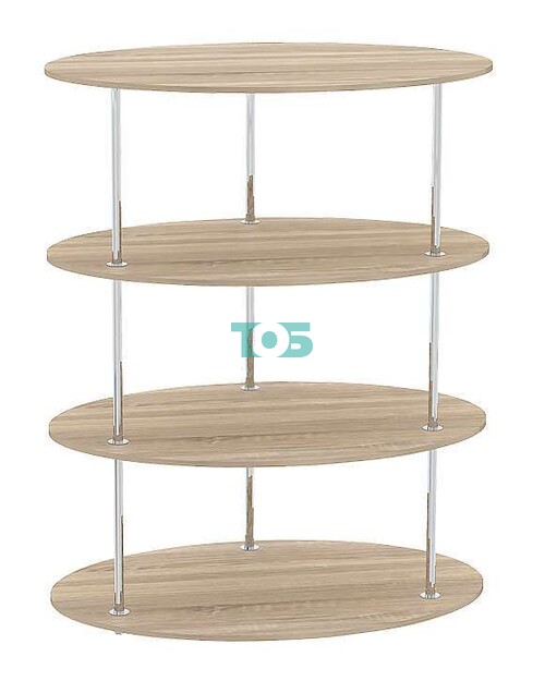 Торговый овальный хромированный стеллаж ОВАЛ №3