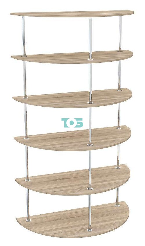 Торговый обзорный стеллаж ПОЛУКРУГ №1