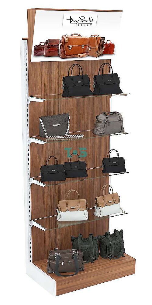 Торговый стеллаж широкий пристенный со световым коробом ФЕНИКС №1-1000-1