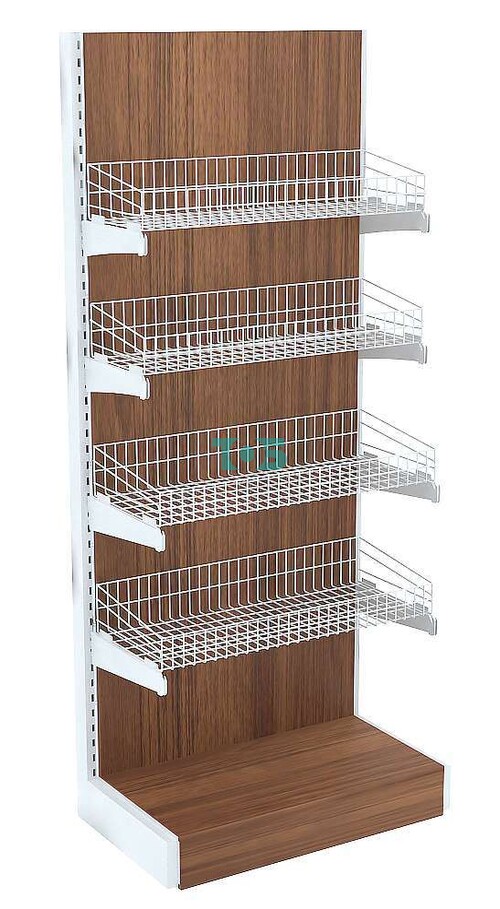 Высокий пристенный стеллаж с корзинами серии ФЕНИКС №1