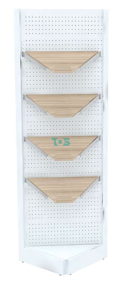 Угловой стеллаж с перфорацией и наклонными полками №7