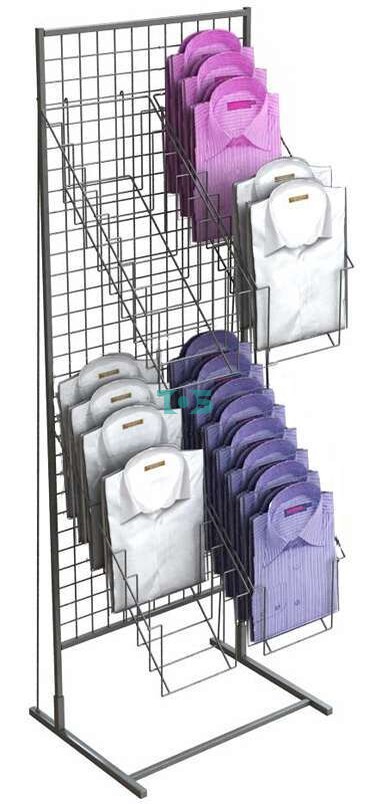 Стенд односторонний 1830х630 (СМ04) с полками для рубашек П19