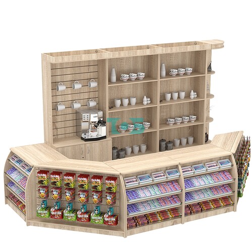 Комплект кассовой зоны со скошенным под кофемашину большой №3-1