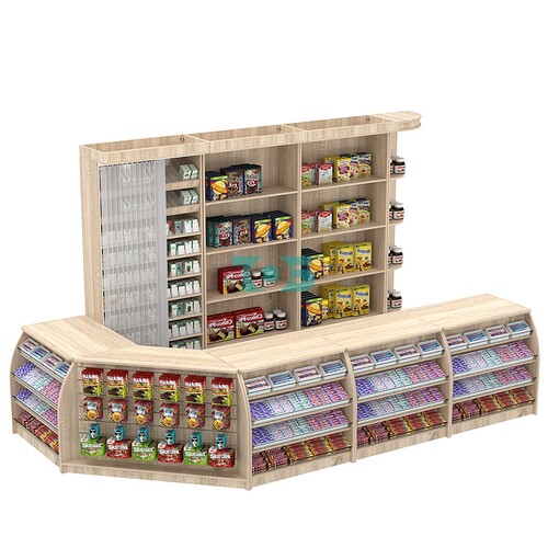 Комплект кассовой зоны со стеллажом под сигареты большой №3