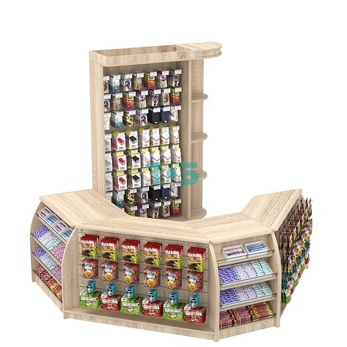 Комплект кассовой зоны со скосами и экономпанелями малый №1-1