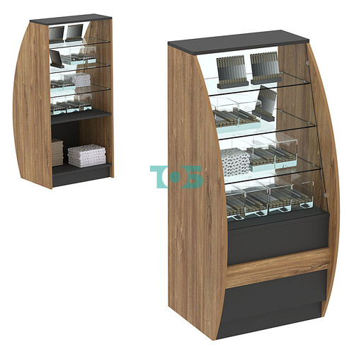 Торговый прилавок со стеклом серии БРИЗ №1-600 узкий