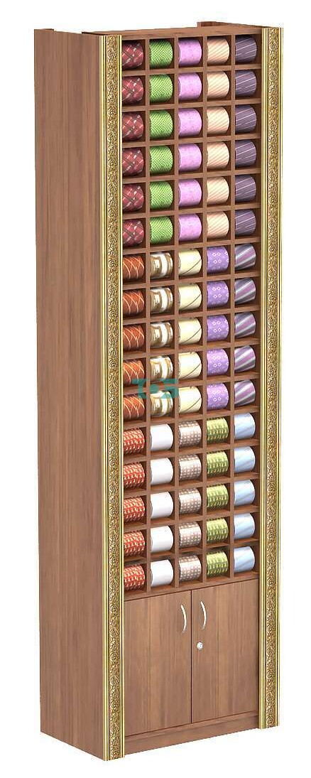 Торговый пристенный стенд под галстуки с накопителем и декором серии ИМПЕРИЯ №6