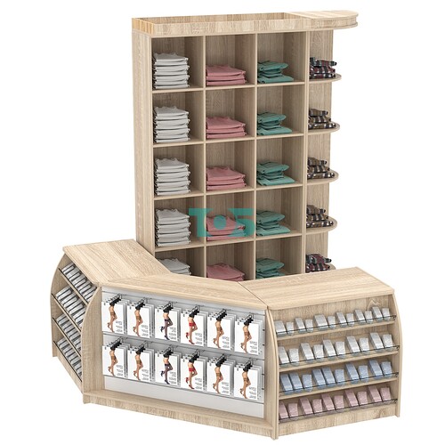 Комплект кассовой зоны со стеллажами - ячейками №1