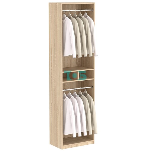 Торговый стеллаж с хромированными штангами и двумя ячейками для одежды №2