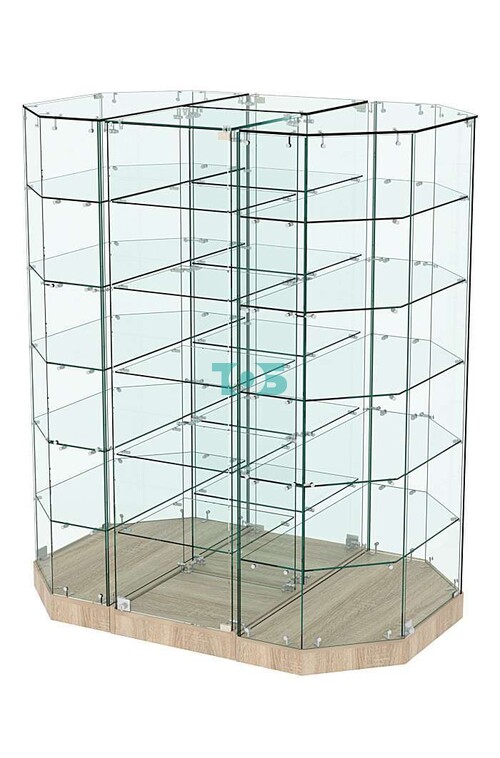 Стеклянная островная низкая с прозрачным верхом витрина Хит Продаж №855-О-450