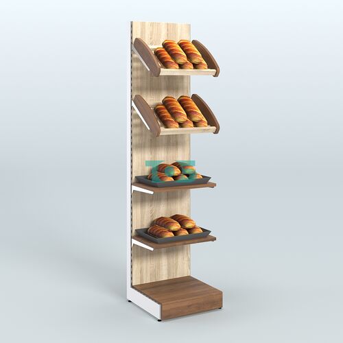 Торговый стеллаж малый для продажи хлеба и выпечки с полками - корзинами СХ-5