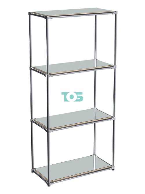 Хромированный стеллаж СТИЛЬ №1а-4 высокий зеркальный