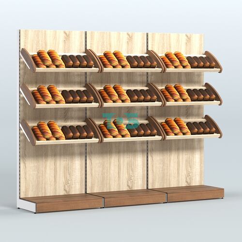 Стеллаж для хлеба и выпечки с тремя наклонными полками трех-секционный СХНП-03