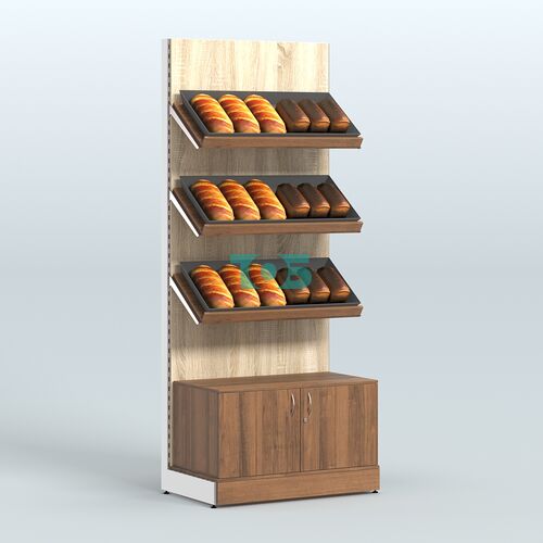 Стеллаж для хлеба и выпечки с тремя наклонными полками и накопителем СХНПН-01