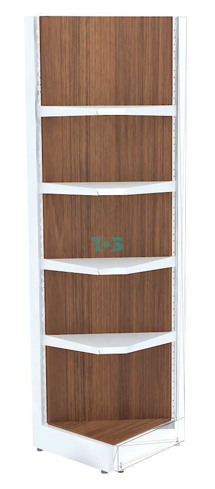 Угловой высокий стеллаж под дерево с металлическими полками ФЕНИКС №7