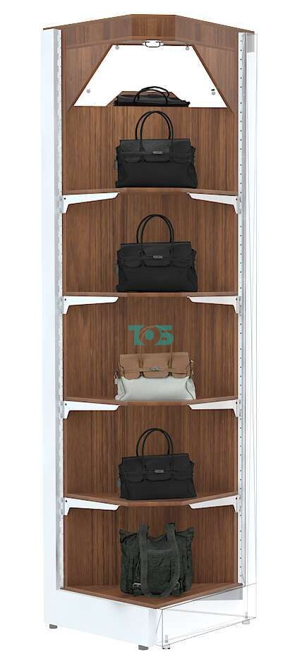 Угловой стеллаж с полками ДСП и зеркальным фризом ФЕНИКС №12-ПФ