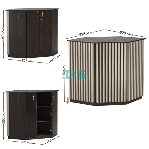 Торговый стол-прилавок шестигранный с планками серии ВЕРТИКАЛЬ №22