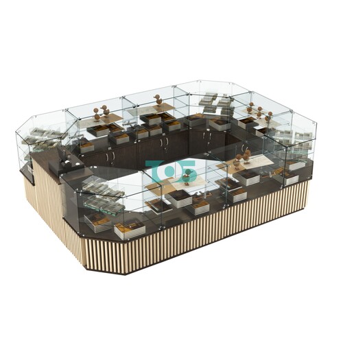 Торговый центральный островок с планками серии ВЕРТИКАЛЬ №3 (10,69 кв.м)