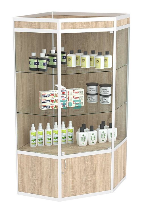 Витрина из профиля пятигранная угловая №5