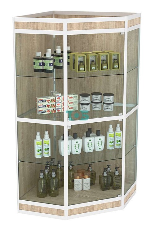 Витрина из профиля пятигранная угловая №7