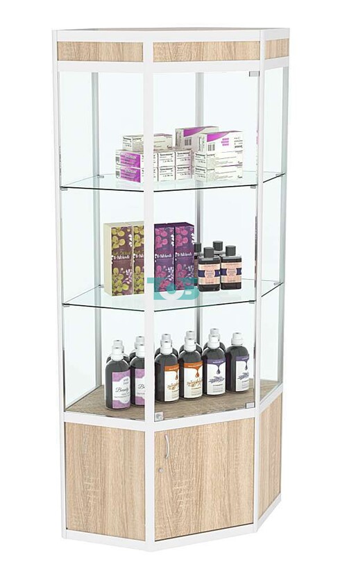 Витрина из профиля шестигранная угловая №1