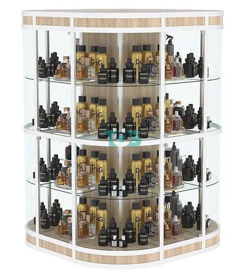 Витрина из профиля островная закругленная с секторами №3