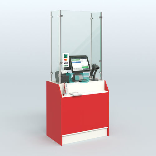 Прилавок кассовый серии АЛМАЗ с защитным экраном №3