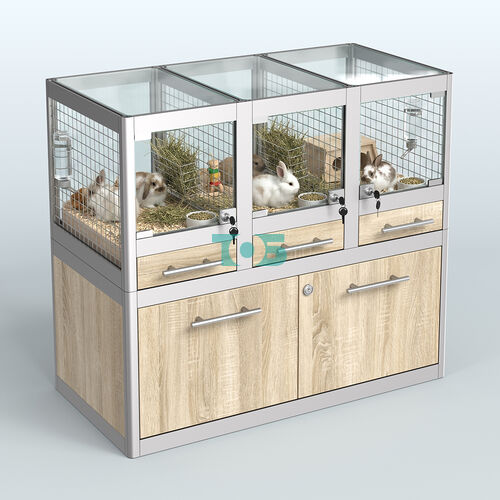 Витрина низкая для продажи животных - мелких грызунов в зоомагазин серии ДЕГУ - 01