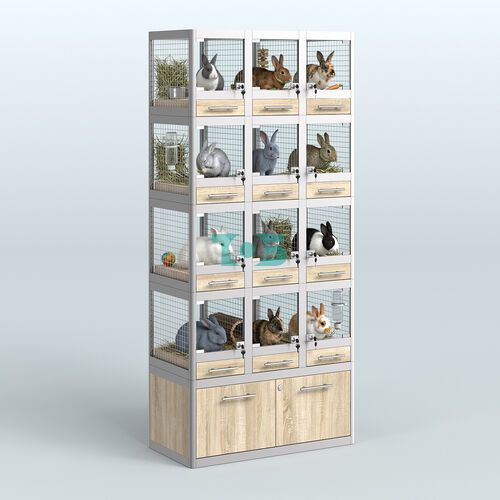 Витрина большая для продажи животных - мелких грызунов в зоомагазин серии ДЕГУ - 04