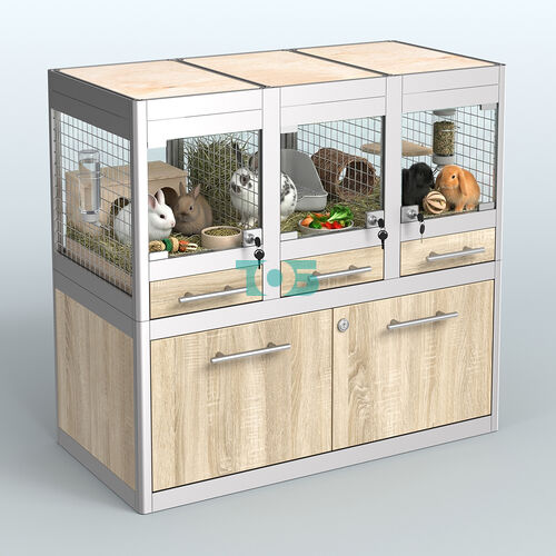 Витрина низкая с подсветкой для продажи - мелких грызунов в зоомагазин серии ДЕГУ-С-01