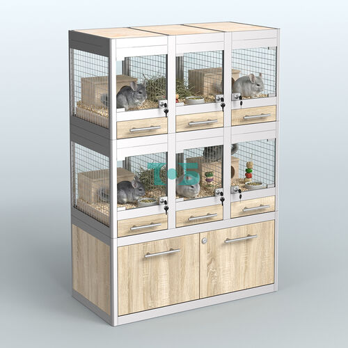 Витрина малая с подсветкой для продажи - мелких грызунов в зоомагазин серии ДЕГУ-С-02