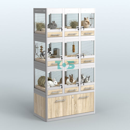 Витрина средняя с подсветкой для продажи - мелких грызунов в зоомагазин серии ДЕГУ-С-03