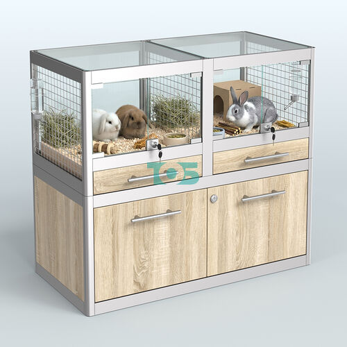 Витрина низкая для продажи животных - крупных грызунов в зоомагазин серии ШИНШИЛЛА-01
