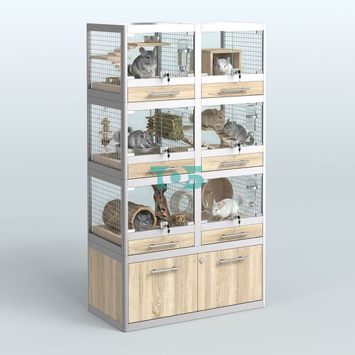 Витрина средняя для продажи животных - крупных грызунов в зоомагазин серии ШИНШИЛЛА-03