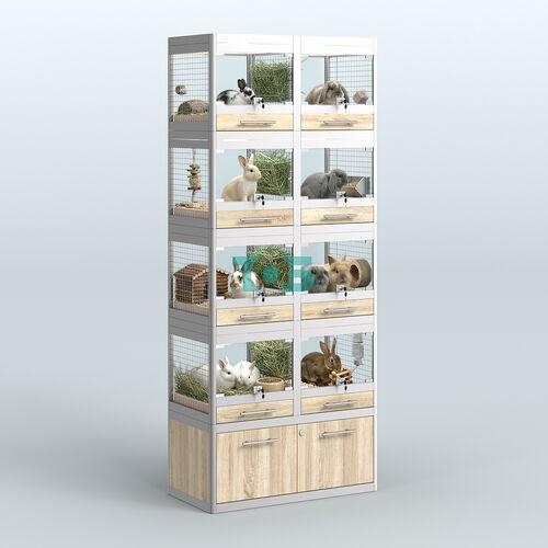 Витрина большая с подсветкой для продажи крупных грызунов в зоомагазин серии ШИНШИЛЛА-С-04