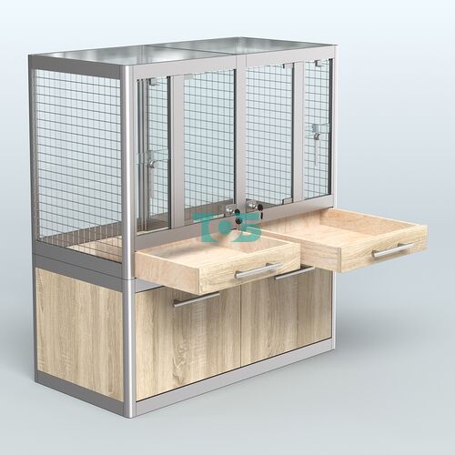 Витрина низкая для продажи птиц в зоомагазин серии ЖАКО-01