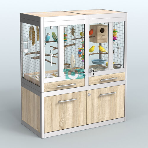 Витрина низкая с подсветкой для продажи птиц в зоомагазин серии ЖАКО-С-01