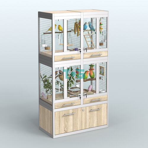 Витрина малая с подсветкой для продажи птиц в зоомагазин серии ЖАКО-С-02