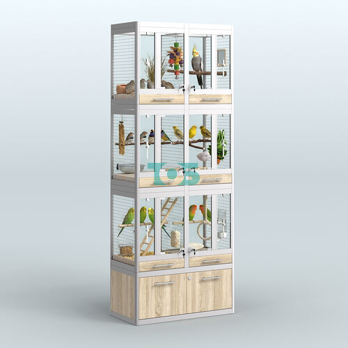 Витрина средняя с подсветкой для продажи птиц в зоомагазин серии ЖАКО-С-03
