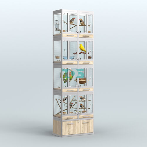 Витрина большая с подсветкой для продажи птиц в зоомагазин серии ЖАКО-С-04